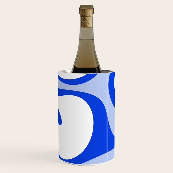 Royal Blue Smooth Contours Retro Contemporary Abstract Pattern Wine Chiller Gallery Image 3