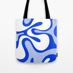 Royal Blue Smooth Contours Retro Contemporary Abstract Pattern Tote Bag Gallery Image 1