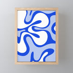 Royal Blue Smooth Contours Retro Contemporary Abstract Pattern Mini Art Print Gallery Image 1
