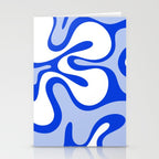 Royal Blue Smooth Contours Retro Contemporary Abstract Pattern Stationery Card Gallery Image 2