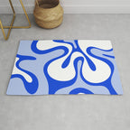 Royal Blue Smooth Contours Retro Contemporary Abstract Pattern Rug Gallery Image 1