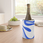 Royal Blue Smooth Contours Retro Contemporary Abstract Pattern Wine Chiller Gallery Image 4