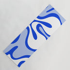 Royal Blue Smooth Contours Retro Contemporary Abstract Pattern Yoga Mat Gallery Image 1