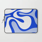 Royal Blue Smooth Contours Retro Contemporary Abstract Pattern Laptop Sleeve Gallery Image 1