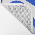 Royal Blue Smooth Contours Retro Contemporary Abstract Pattern Bath Mat Gallery Image 2