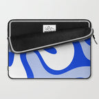 Royal Blue Smooth Contours Retro Contemporary Abstract Pattern Laptop Sleeve Gallery Image 2