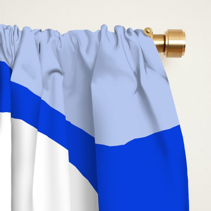 Royal Blue Smooth Contours Retro Contemporary Abstract Pattern Window Curtain Gallery Image 2