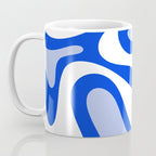 Royal Blue Smooth Contours Retro Contemporary Abstract Pattern Coffee Mug Gallery Image 3