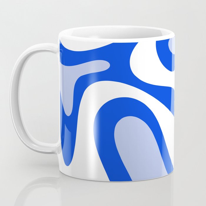 Royal Blue Smooth Contours Retro Contemporary Abstract Pattern Coffee Mug Gallery Image 3