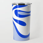 Royal Blue Smooth Contours Retro Contemporary Abstract Pattern Travel Mug Gallery Image 1