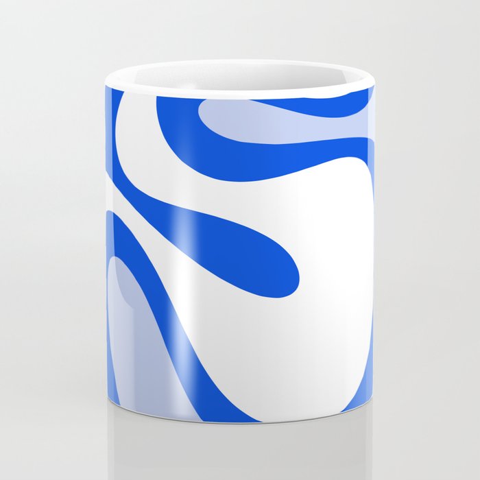 Royal Blue Smooth Contours Retro Contemporary Abstract Pattern Coffee Mug Gallery Image 4