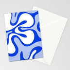 Royal Blue Smooth Contours Retro Contemporary Abstract Pattern Stationery Card Gallery Image 2