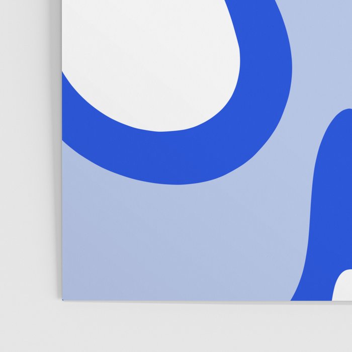 Royal Blue Smooth Contours Retro Contemporary Abstract Pattern Poster Gallery Image 3