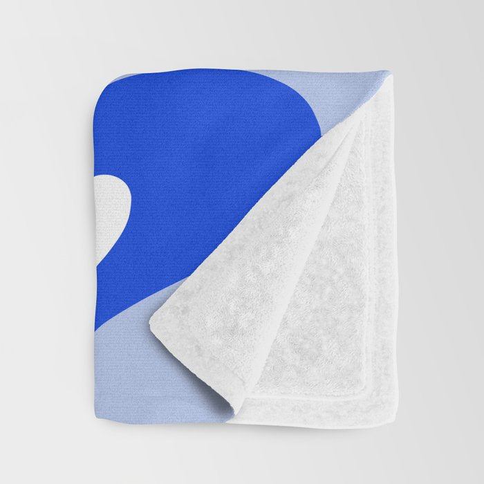 Royal Blue Smooth Contours Retro Contemporary Abstract Pattern Throw Blanket Gallery Image 3
