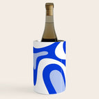 Royal Blue Smooth Contours Retro Contemporary Abstract Pattern Wine Chiller Gallery Image 2