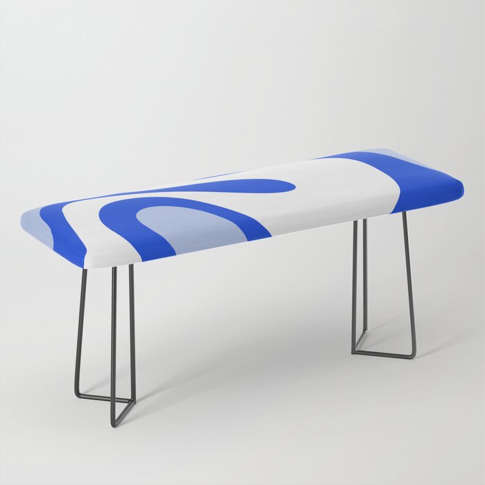 Royal Blue Smooth Contours Retro Contemporary Abstract Pattern Bench Gallery Image 1