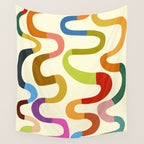 Fun, colorful and squiggly lines Wall Tapestry Gallery Image 4