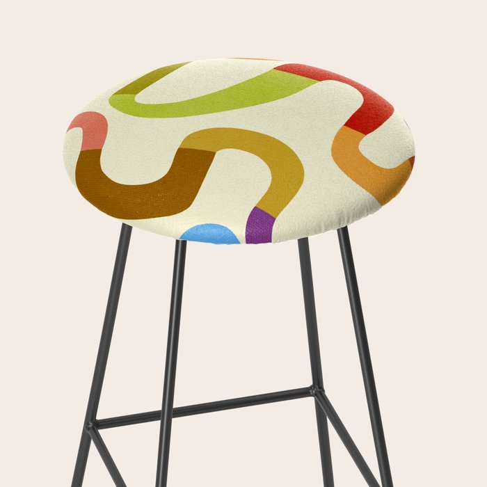 Fun, colorful and squiggly lines Stool Gallery Image 2