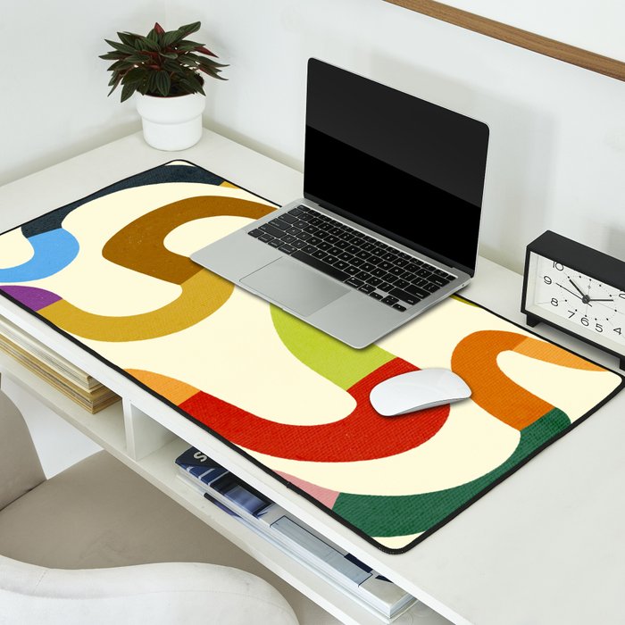 Fun, colorful and squiggly lines Desk Mat Gallery Image 2