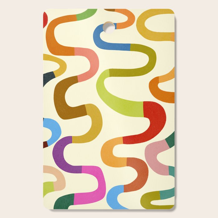 Fun, colorful and squiggly lines Cutting Board Gallery Image 1