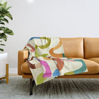 Fun, colorful and squiggly lines Throw Blanket Gallery Image 1