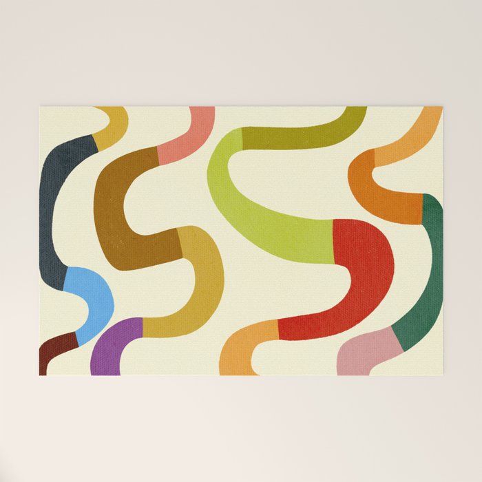 Fun, colorful and squiggly lines Welcome Mat Gallery Image 1