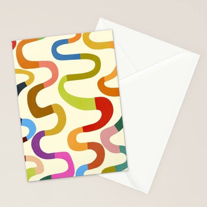 Fun, colorful and squiggly lines Stationery Card Gallery Image 2