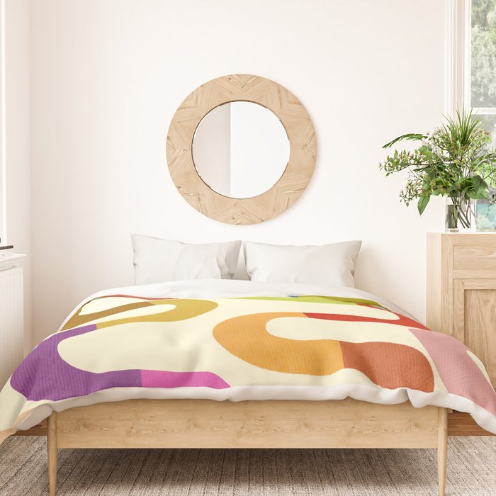 Fun, colorful and squiggly lines Duvet Cover Gallery Image 3