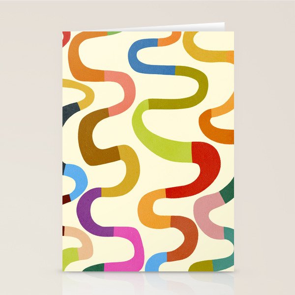 Fun, colorful and squiggly lines Stationery Card Gallery Image 1