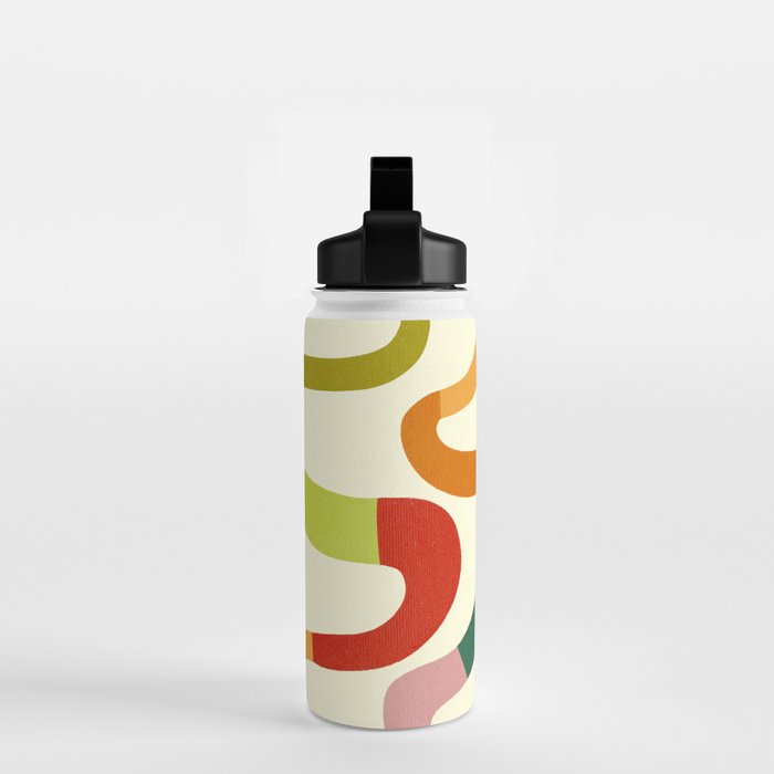 Fun, colorful and squiggly lines Water Bottle Gallery Image 2
