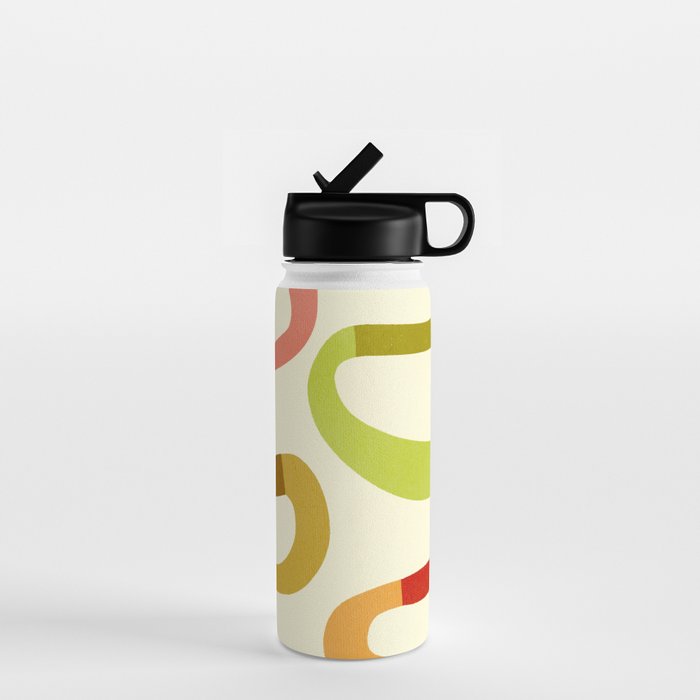Fun, colorful and squiggly lines Water Bottle Gallery Image 1