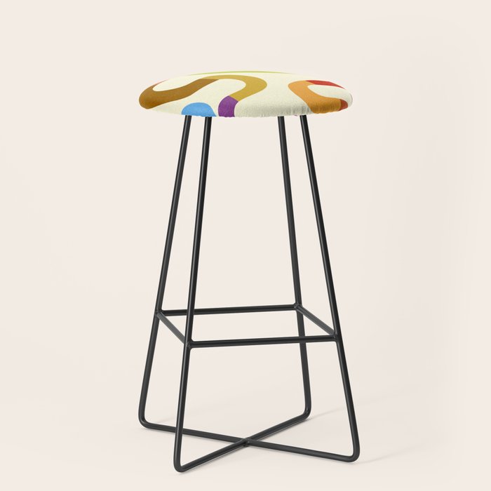 Fun, colorful and squiggly lines Stool Gallery Image 1
