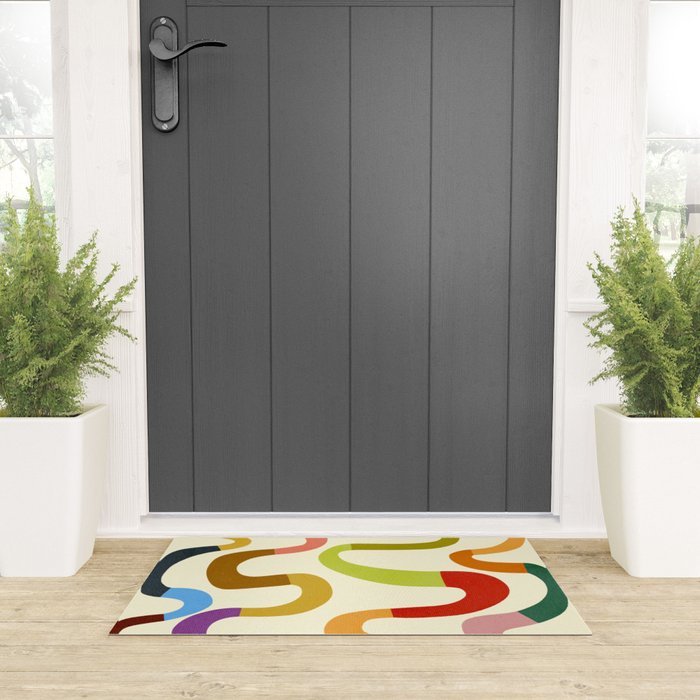 Fun, colorful and squiggly lines Welcome Mat Gallery Image 3