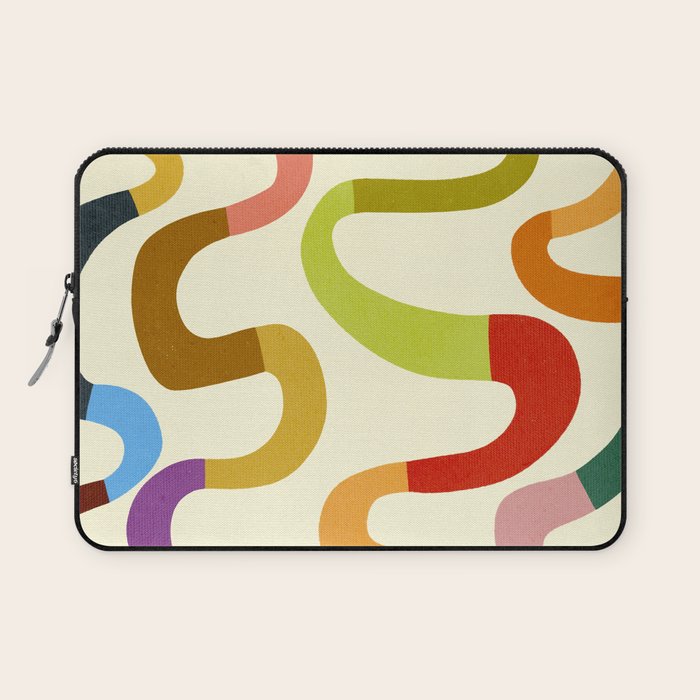 Fun, colorful and squiggly lines Laptop Sleeve Gallery Image 1