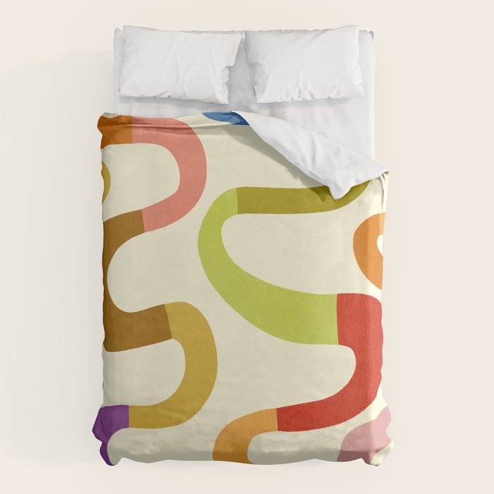 Fun, colorful and squiggly lines Duvet Cover Gallery Image 6