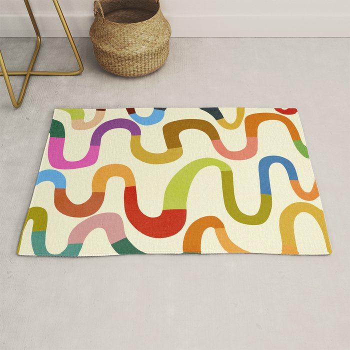 Fun, colorful and squiggly lines Rug Gallery Image 1
