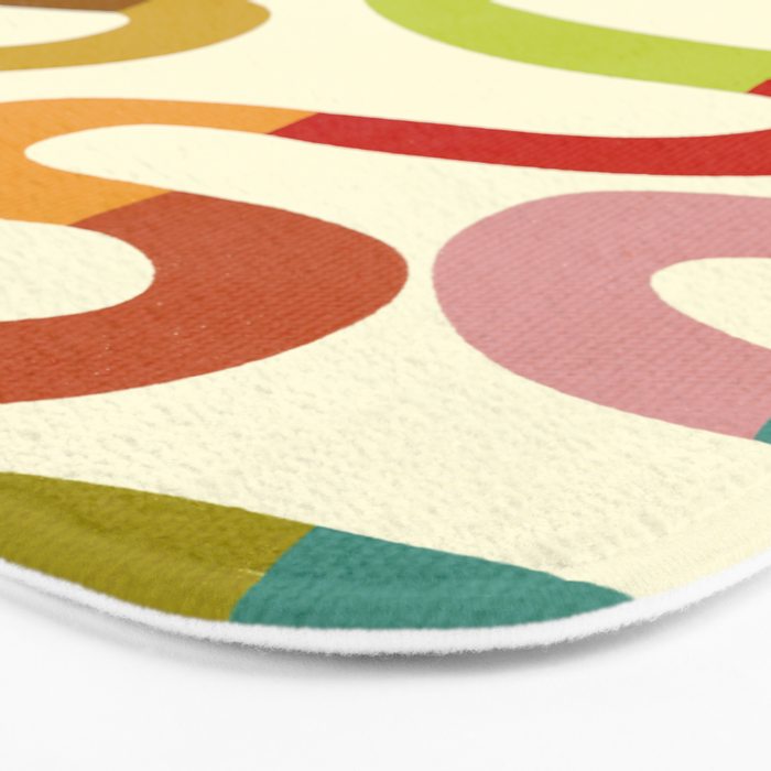 Fun, colorful and squiggly lines Bath Mat Gallery Image 3