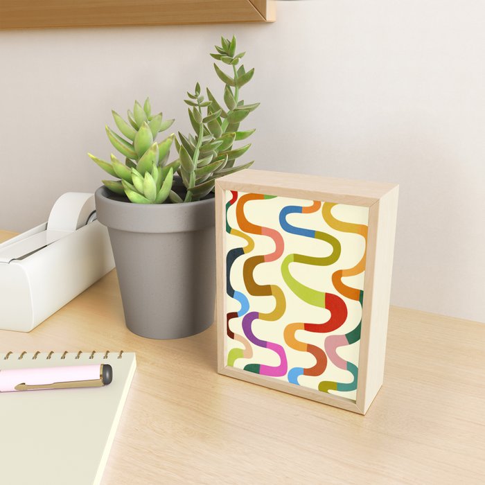 Fun, colorful and squiggly lines Mini Art Print Gallery Image 2