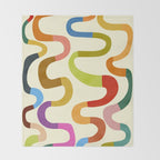 Fun, colorful and squiggly lines Throw Blanket Gallery Image 2