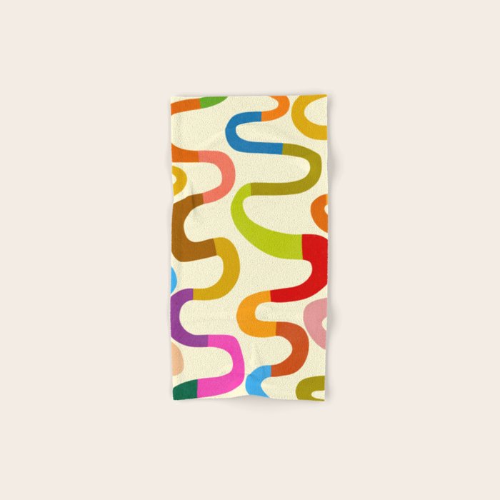 Fun, colorful and squiggly lines Bath Towel Gallery Image 1