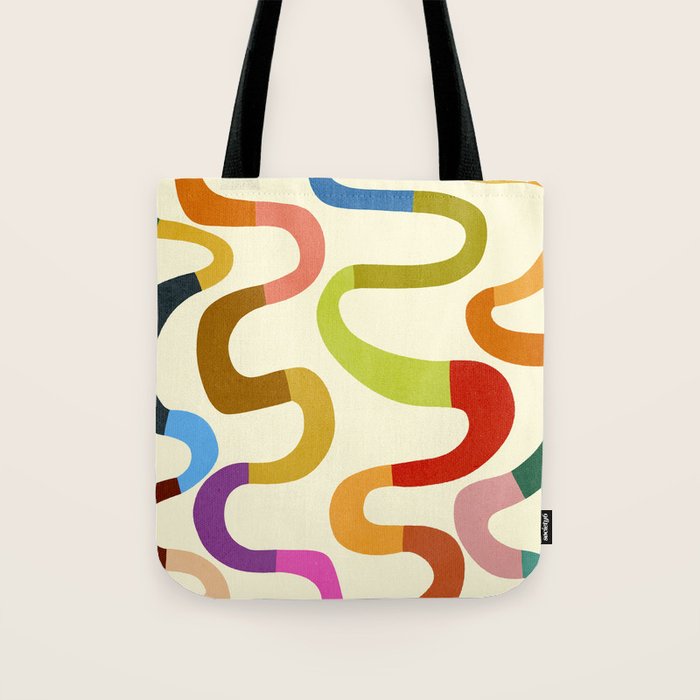 Fun, colorful and squiggly lines Tote Bag Gallery Image 1