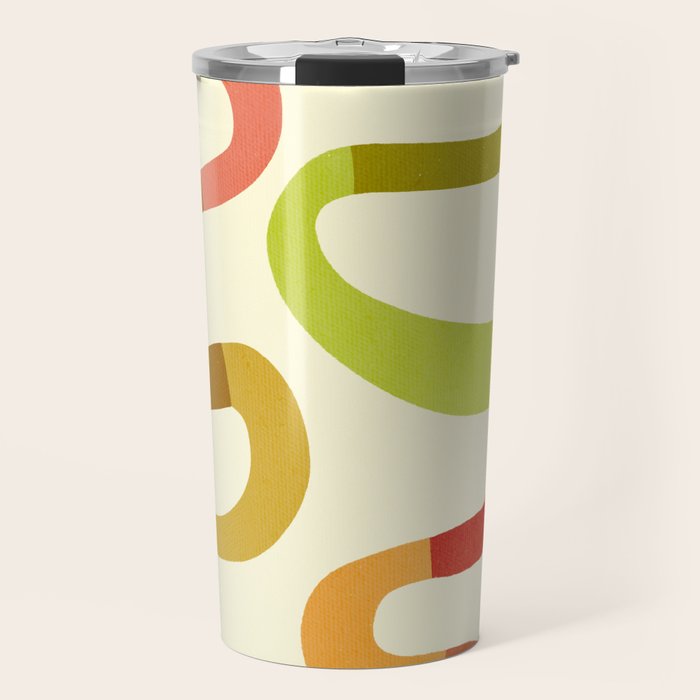 Fun, colorful and squiggly lines Travel Mug Gallery Image 1