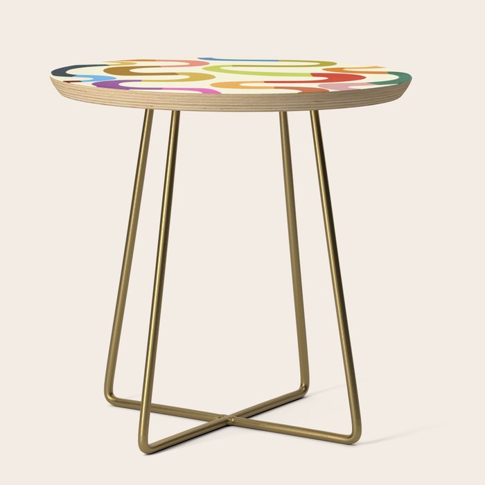 Fun, colorful and squiggly lines Side Table Gallery Image 1
