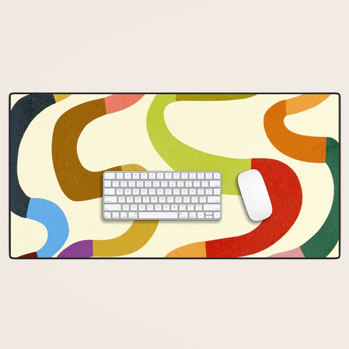 Fun, colorful and squiggly lines Desk Mat Gallery Image 1