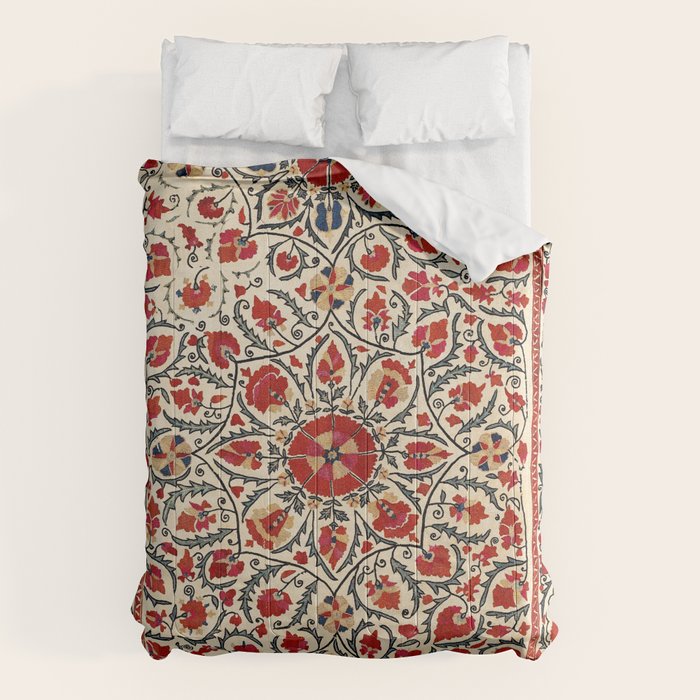 Bokhara Suzani Uzbekistan Colorful Embroidery Print Comforter Gallery Image 6