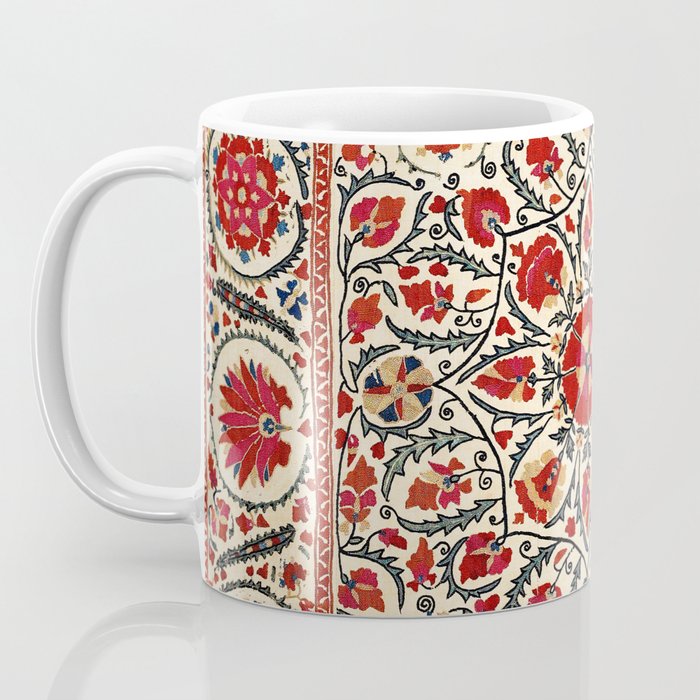 Bokhara Suzani Uzbekistan Colorful Embroidery Print Coffee Mug Gallery Image 3