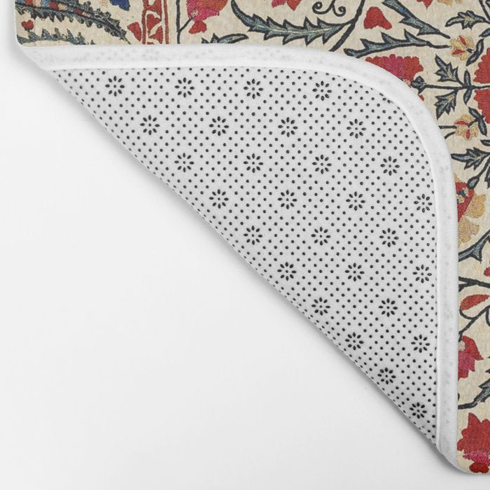 Bokhara Suzani Uzbekistan Colorful Embroidery Print Bath Mat Gallery Image 2