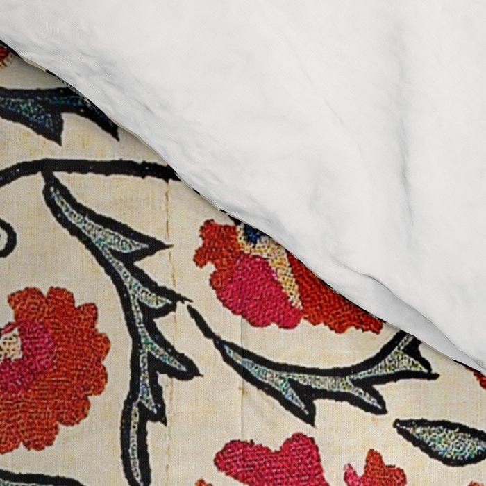 Bokhara Suzani Uzbekistan Colorful Embroidery Print Comforter Gallery Image 4