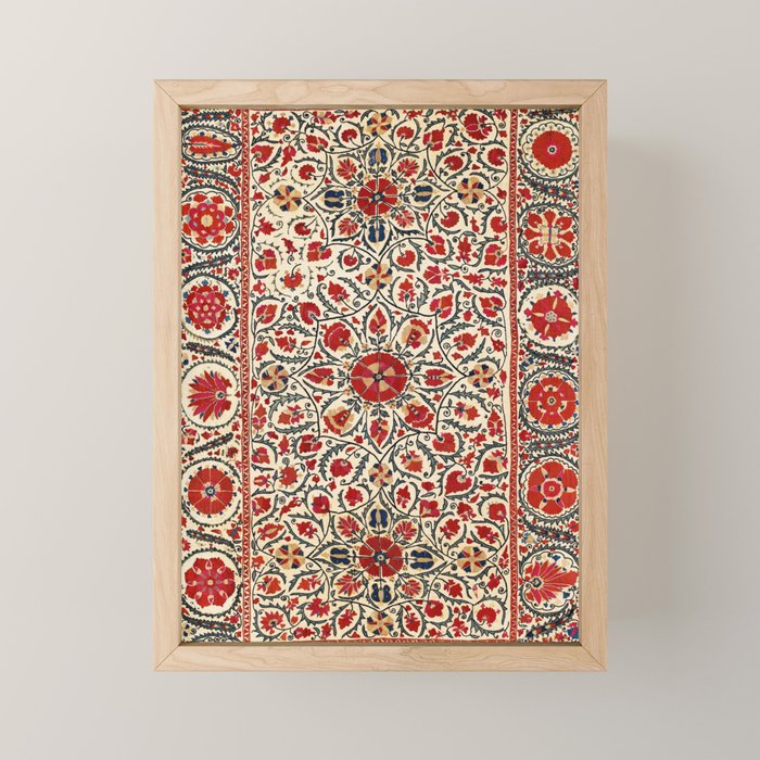 Bokhara Suzani Uzbekistan Colorful Embroidery Print Mini Art Print Gallery Image 1