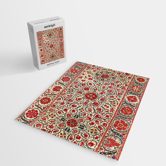 Bokhara Suzani Uzbekistan Colorful Embroidery Print Jigsaw Puzzle Gallery Image 2